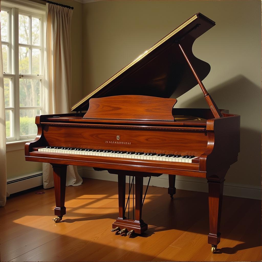 Realistic Grand Piano Portrait: Celebrating the Instrument's Craftsmanship