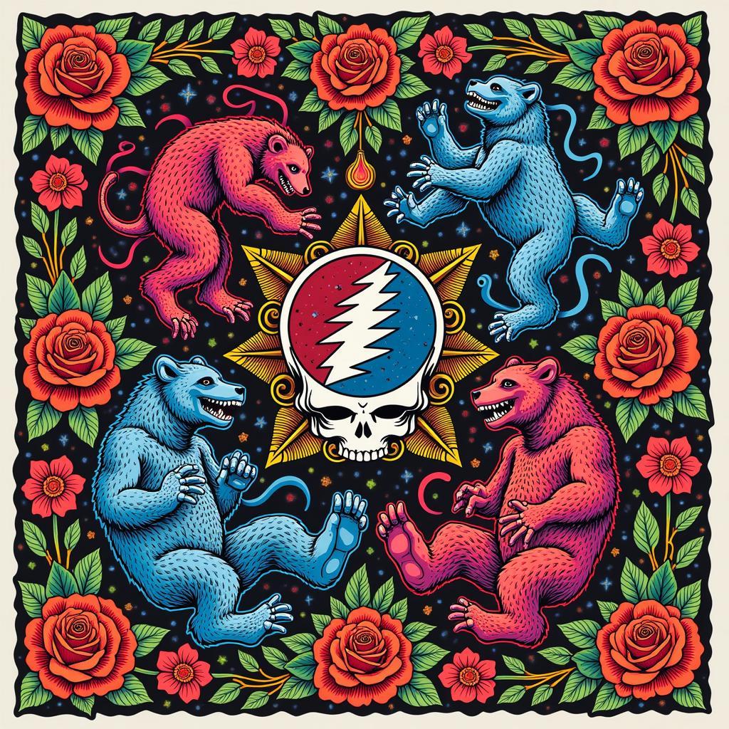 Grateful Dead Blotter Art: 1970s Psychedelic Designs