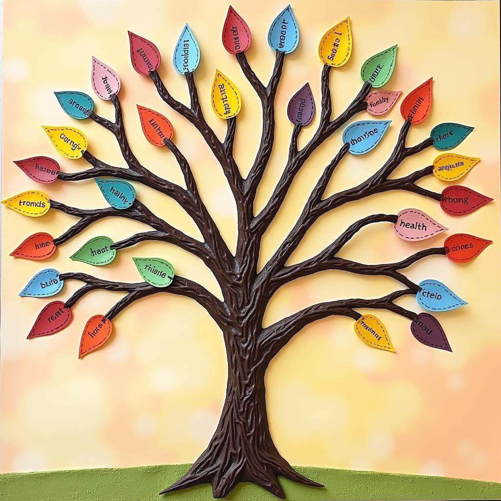 Gratitude Tree Mixed Media Art