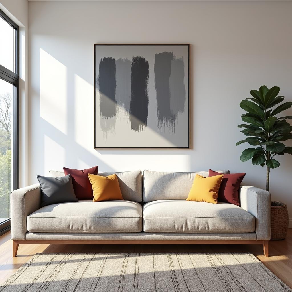 Gray Canvas Wall Art in a Living Room