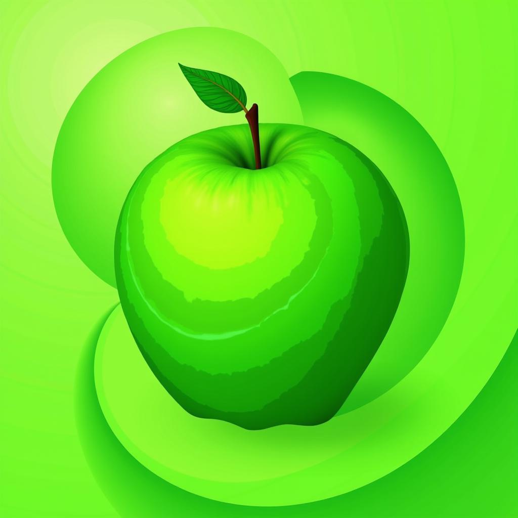 Green Apple Digital Art - Abstract Interpretation