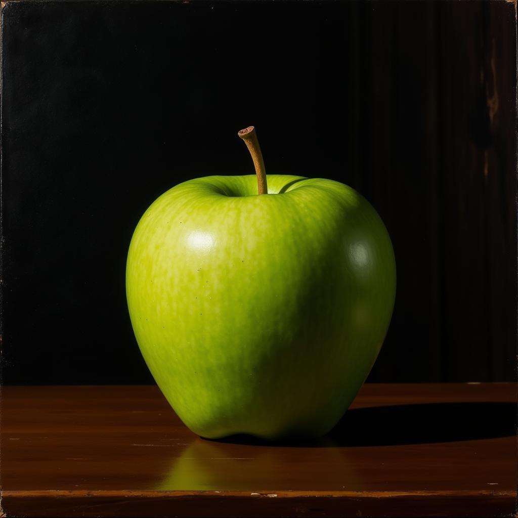 Green Apple Oil Painting on Canvas