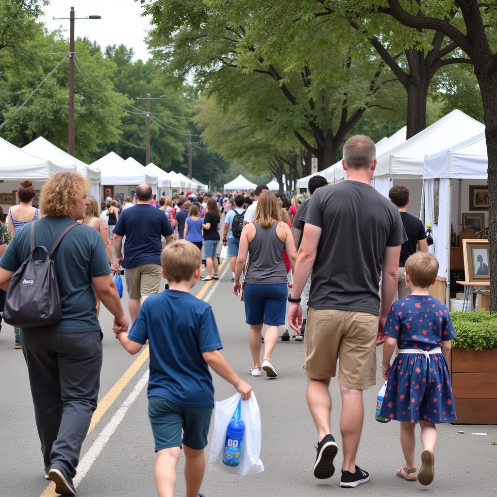 Attendees exploring the Grove City Arts Festival