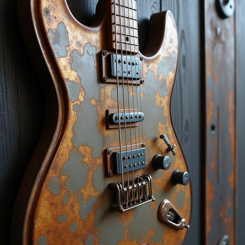 Guitar Metal Art Wall Sculpture