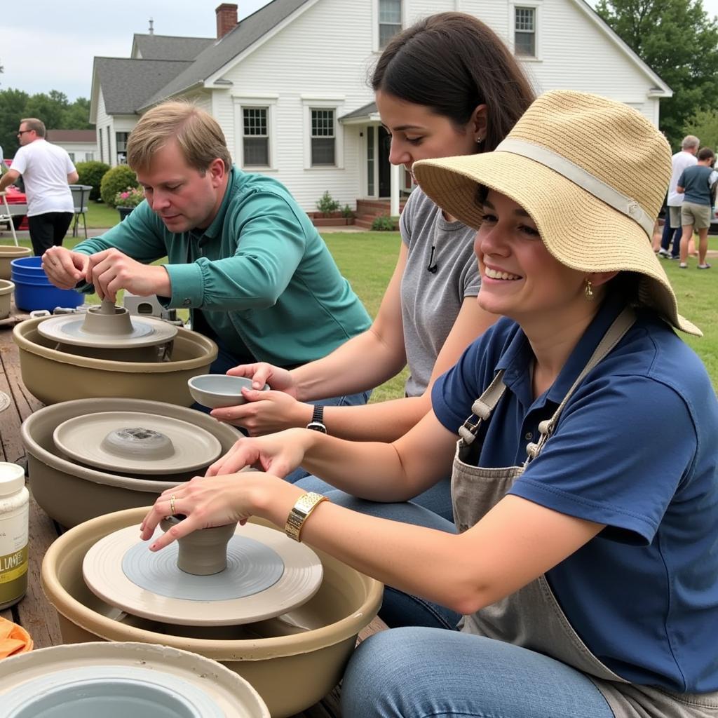 Local Artist Pottery Demonstration at Hale Farm Art Show