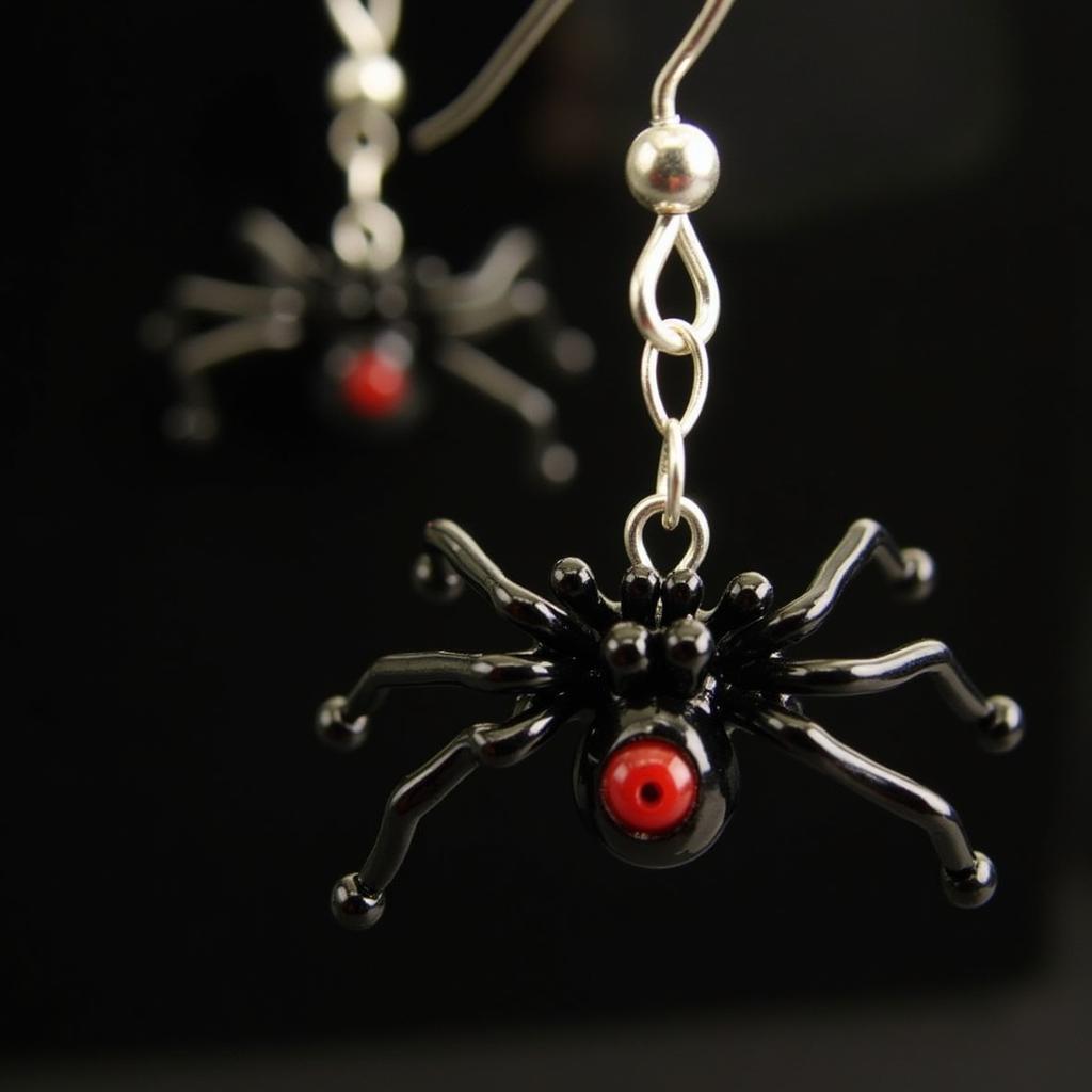 Halloween Bead Spider Earrings