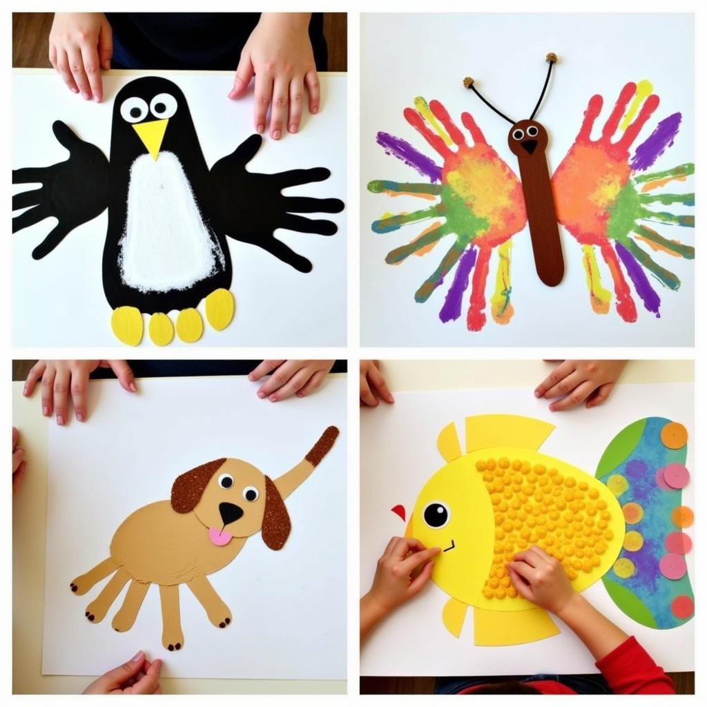 Handprint and Footprint Animal Creations