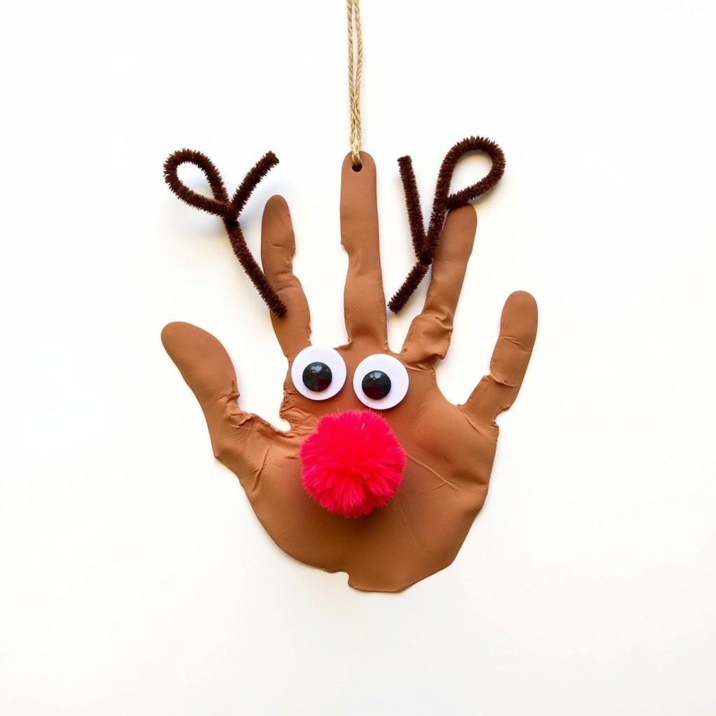 Handprint Reindeer Christmas Ornament