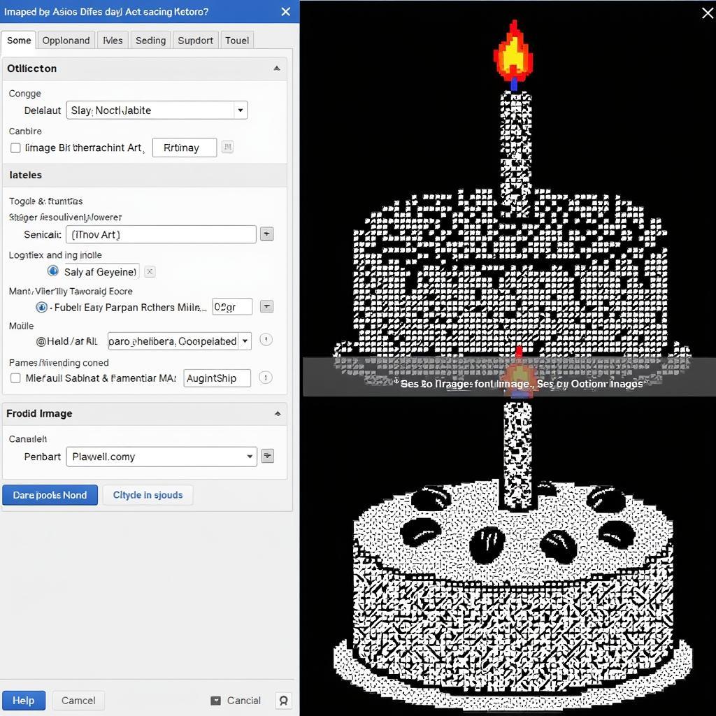 Example of Happy Birthday ASCII Art Generated Using an Online Tool