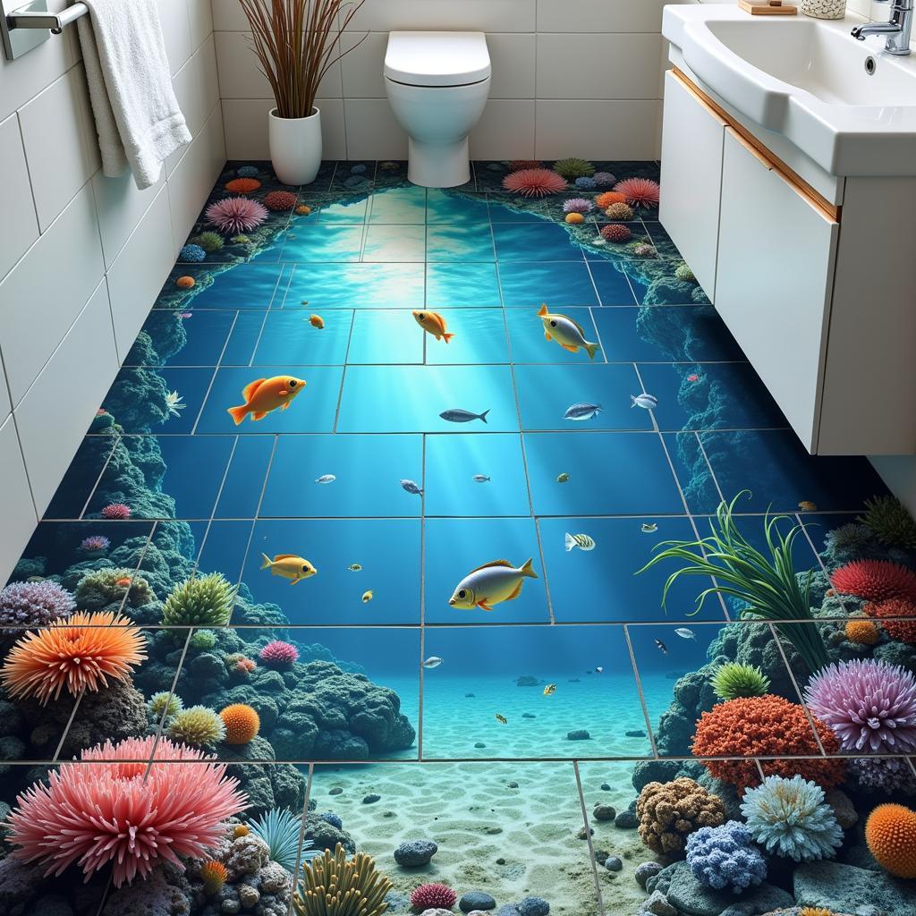 Harris Strong Tile Art Bathroom Floor