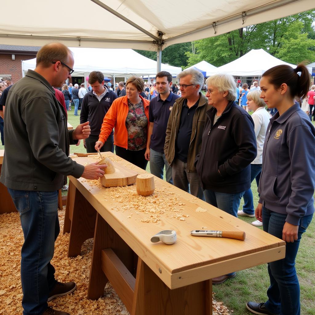 Harrisville Arts and Crafts Show Woodworking Demonstration