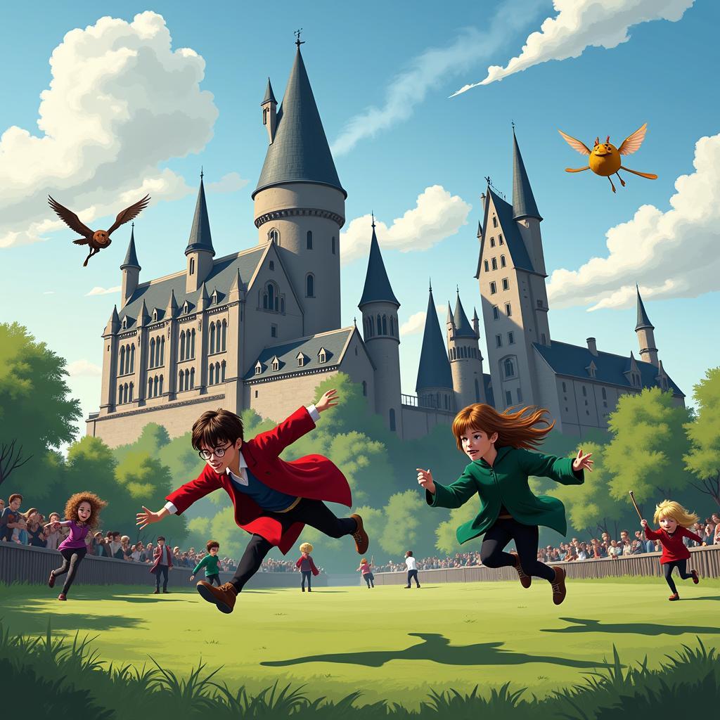 Digital Art: Quidditch Match at Hogwarts