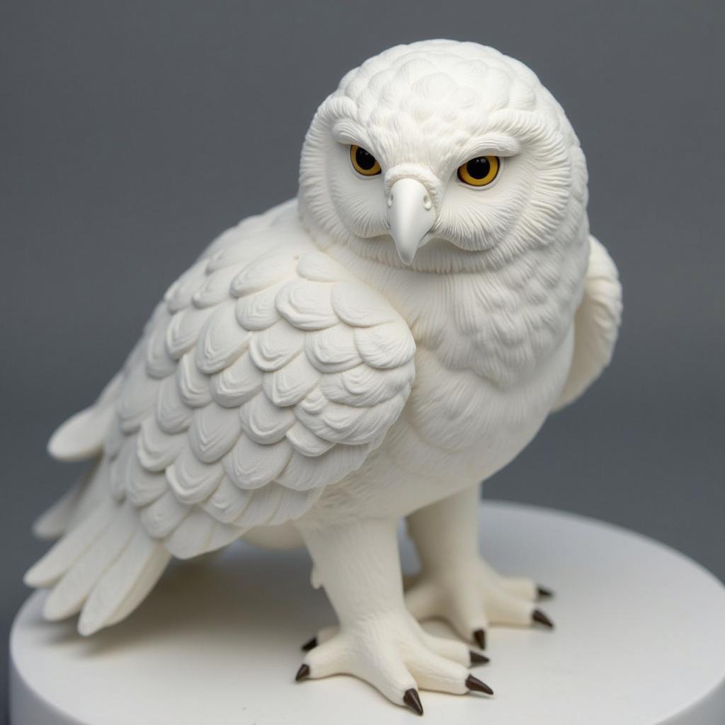 Sculpture of Hedwig the Snowy Owl: A Three-Dimensional Tribute to a Loyal Companion