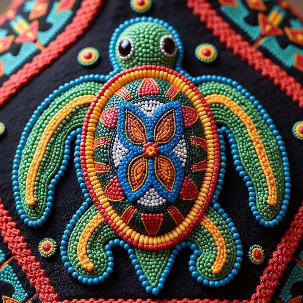 Haudenosaunee Beadwork Depicting the Turtle Symbol