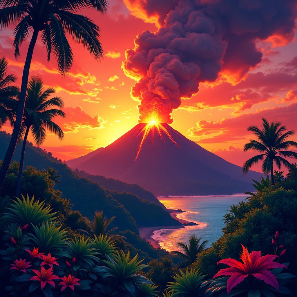 Hawaii Volcanic Eruption Local Art Print