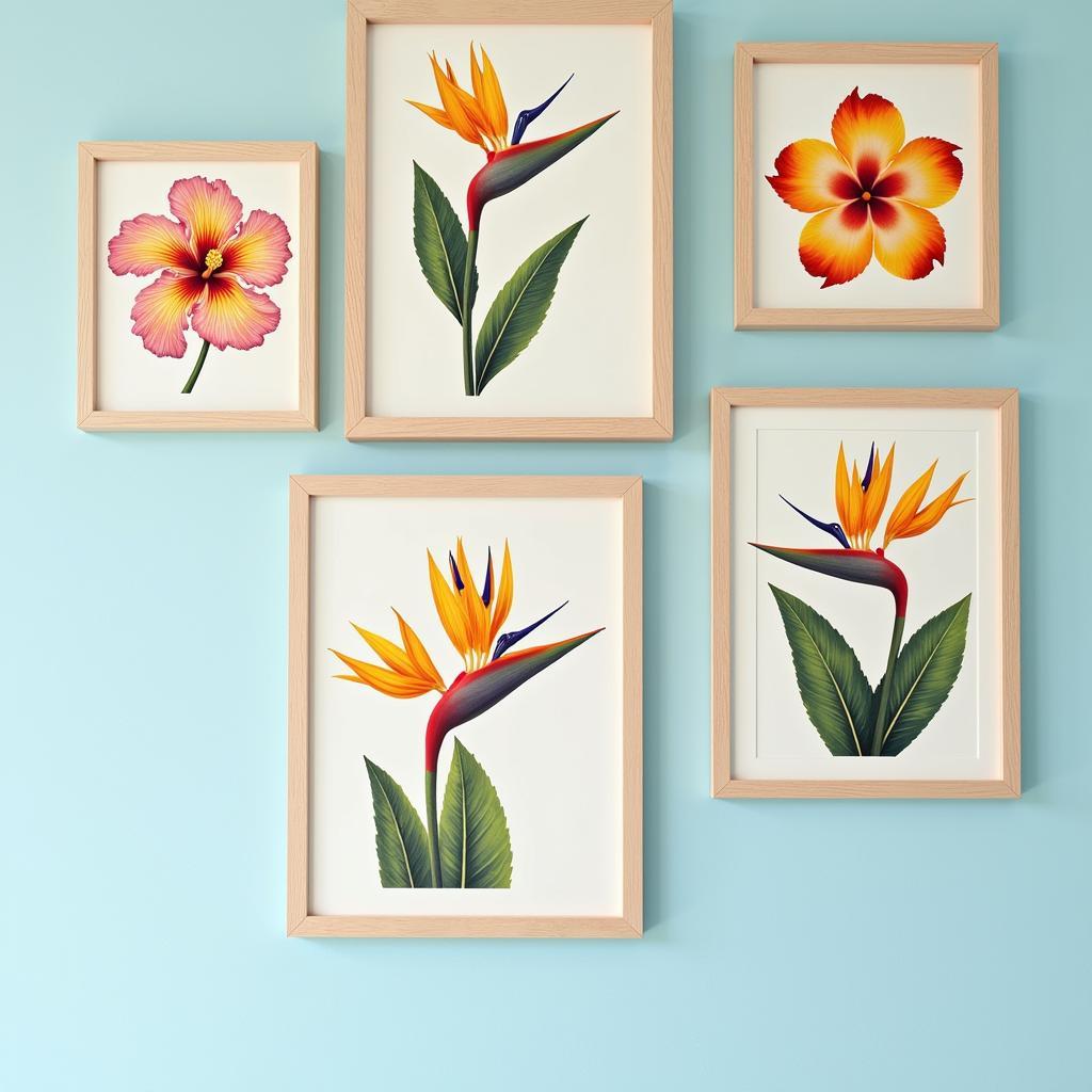 Hawaiian Art Prints Featuring Tropical Flowers