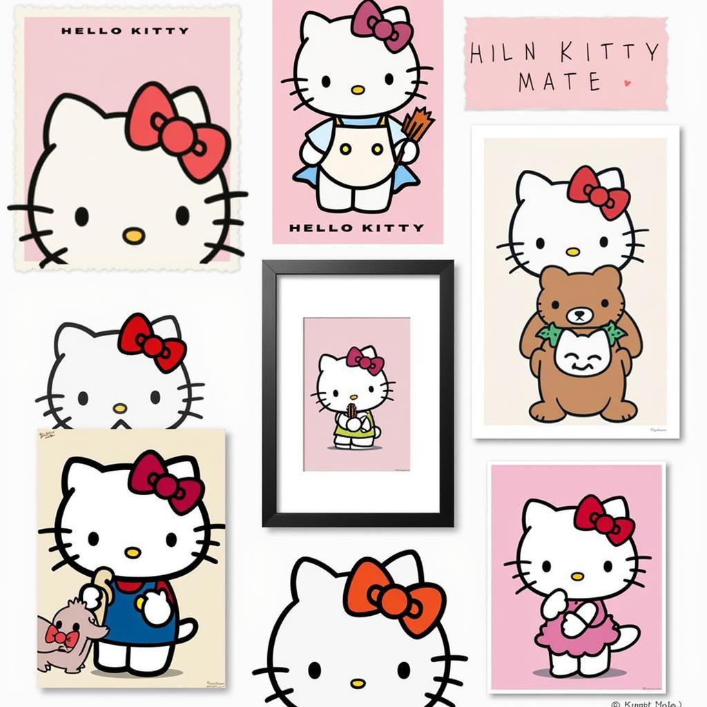 Various Hello Kitty Art Print Styles