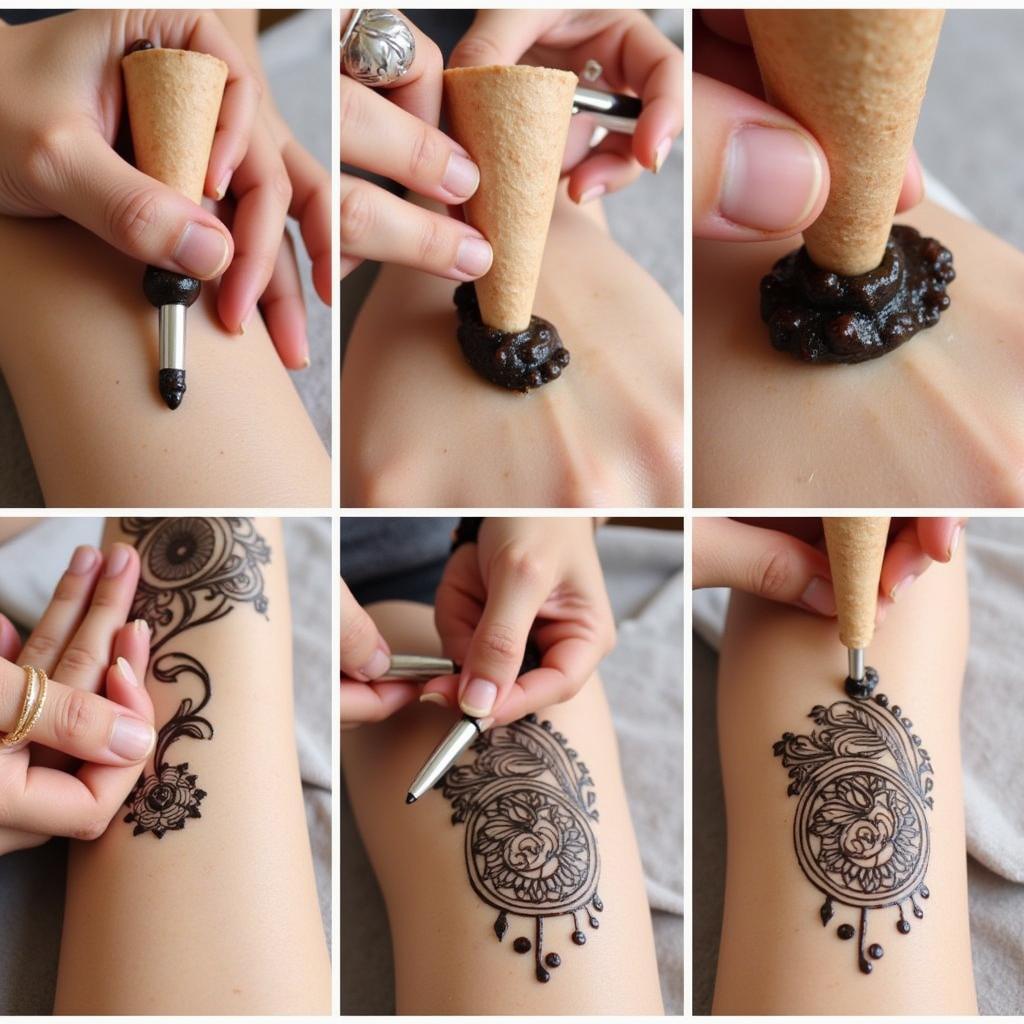 Traditional Henna Cone Application Process