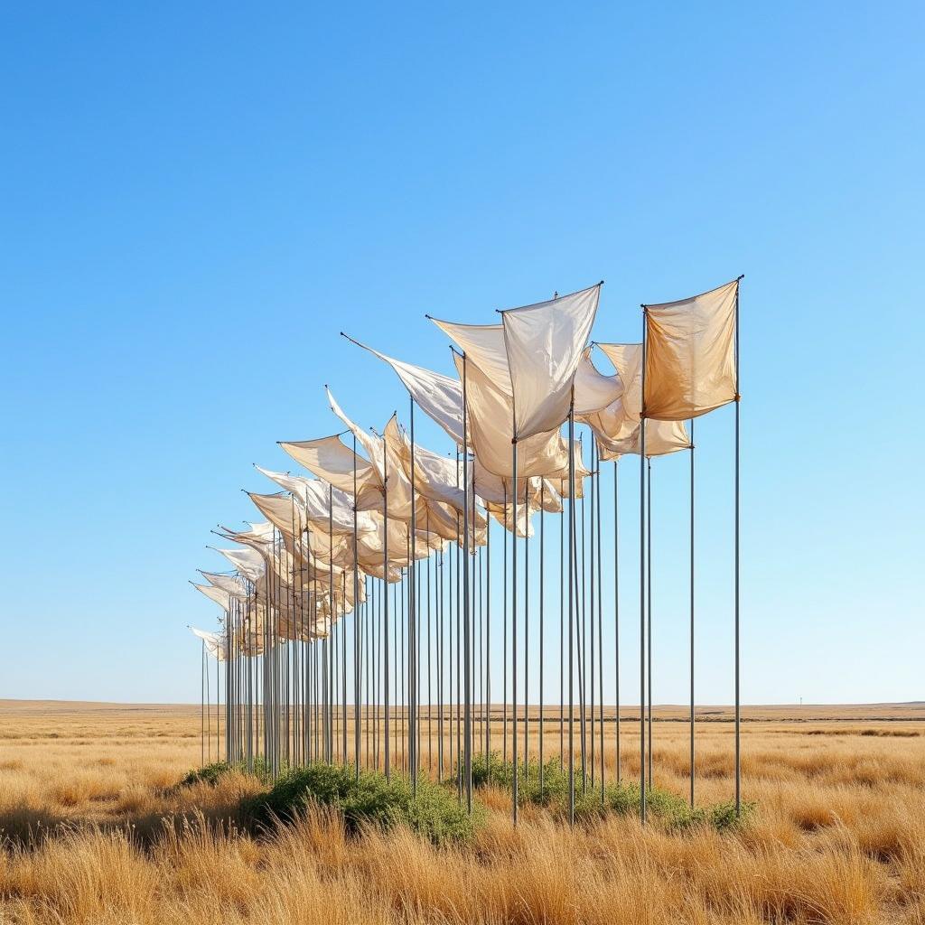 High Prairie Art Installation Depicting Wind Patterns