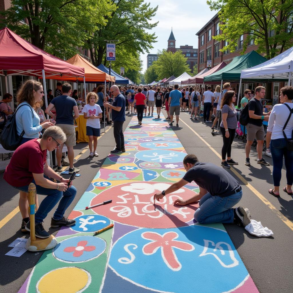 Artists Engaging with the Community at the Hillsboro Chalk Art Festival