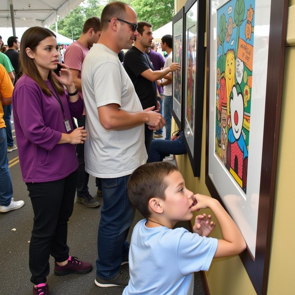 Visitors Engaging with Art at the Hockessin Art Festival