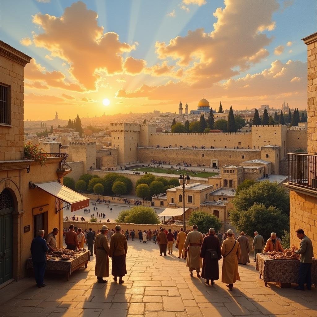 Jerusalem Cityscape Painting - Holy Land Art