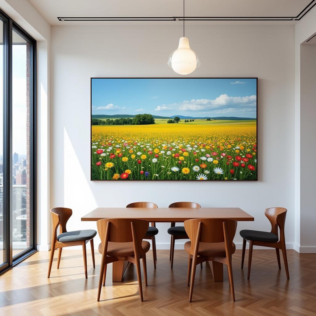 Horizontal Landscape Wall Art in a Dining Room