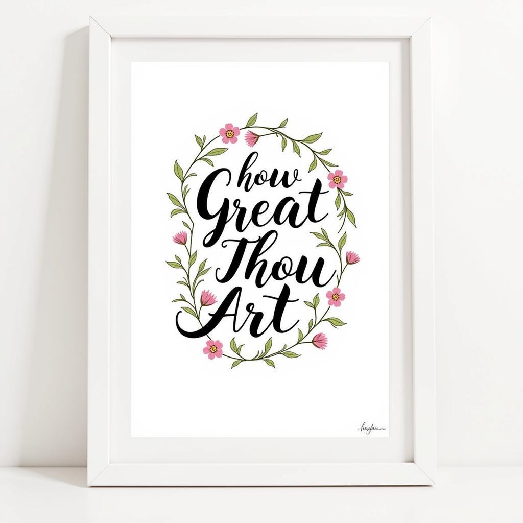 Printable Calligraphy Art for How Great Thou Art