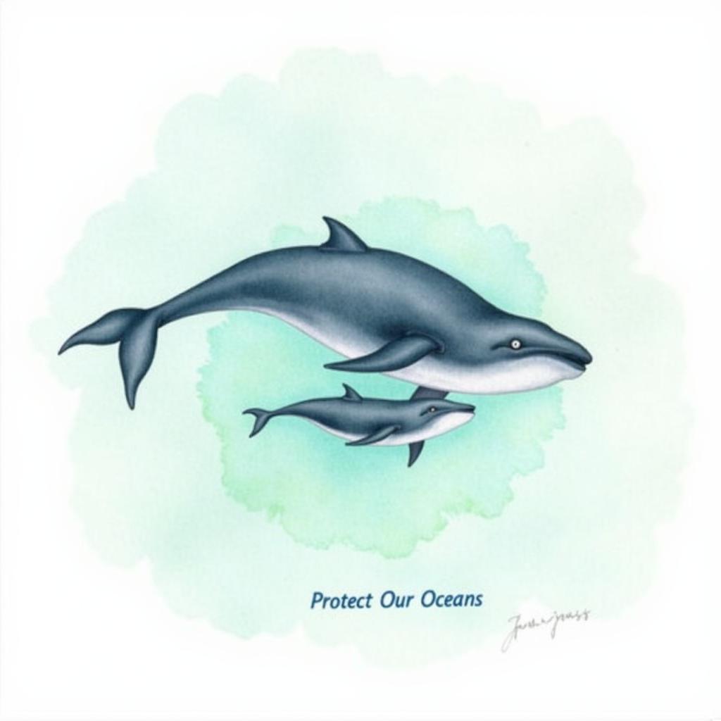 Watercolor Humpback Whale Art for Conservation