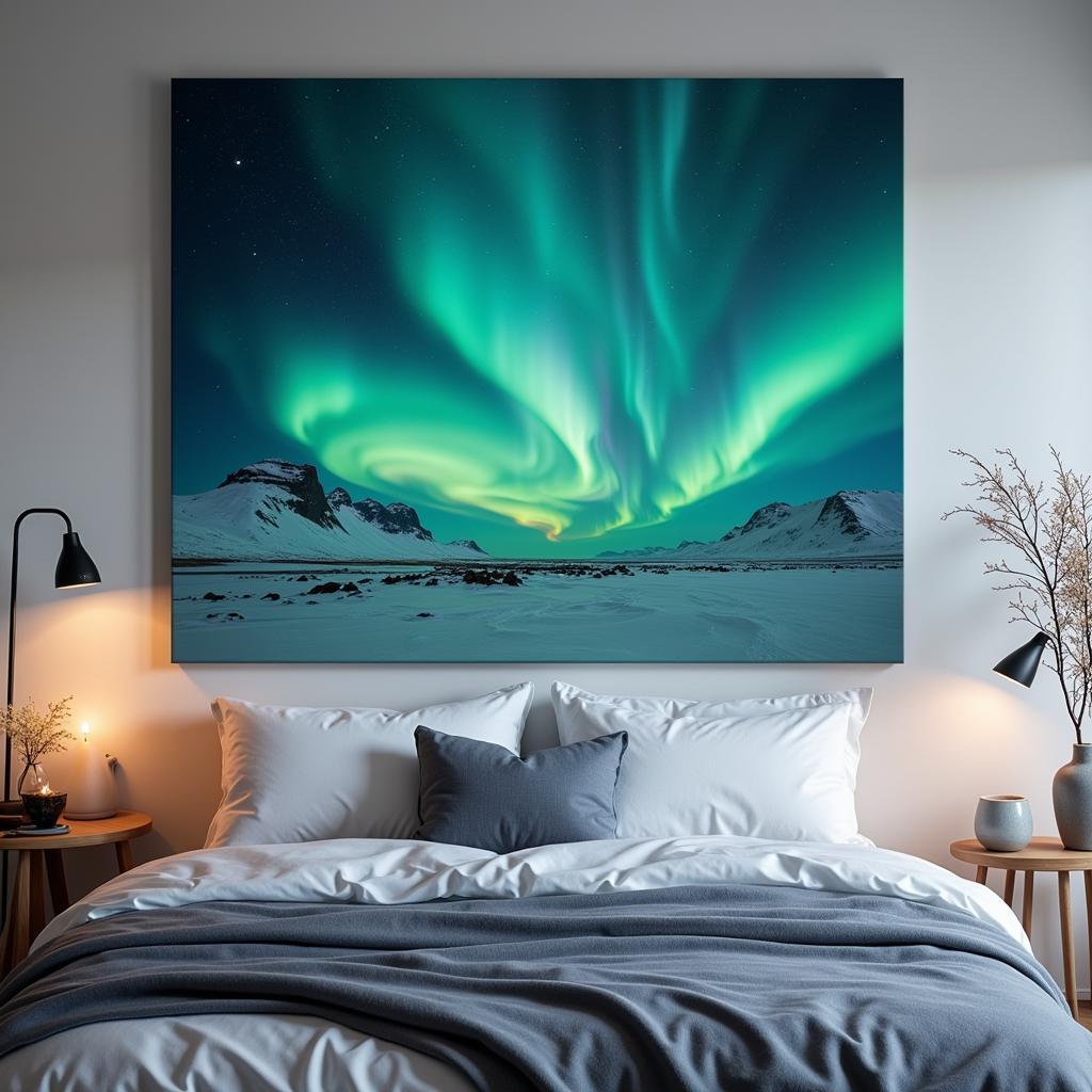 Icelandic Aurora Borealis Bedroom Art