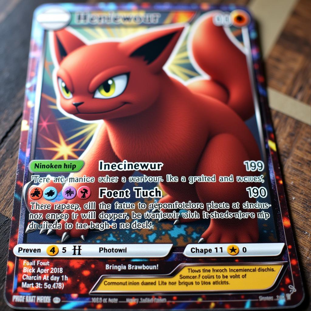 Incineroar GX Full Art Card Close Up