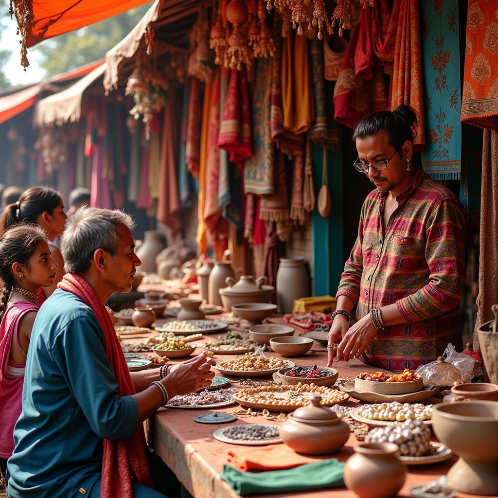 Indian Artisans Displaying Handicrafts