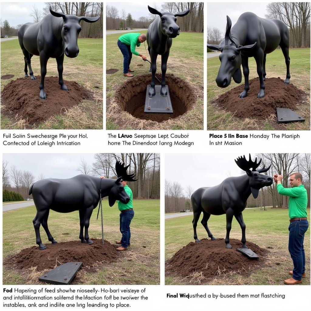 Installing a Large Metal Moose Sculpture