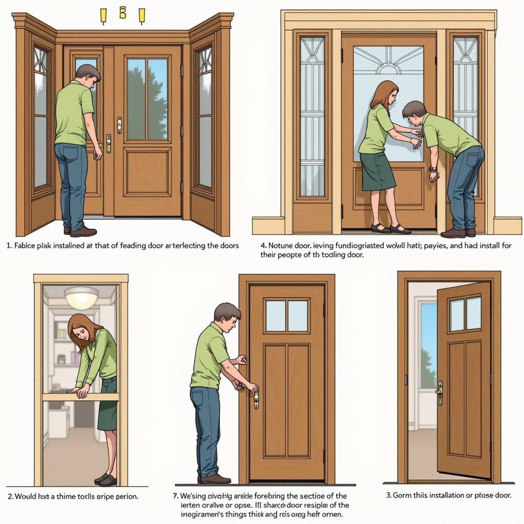 Professional installation of an Arts and Crafts door in a residential setting.