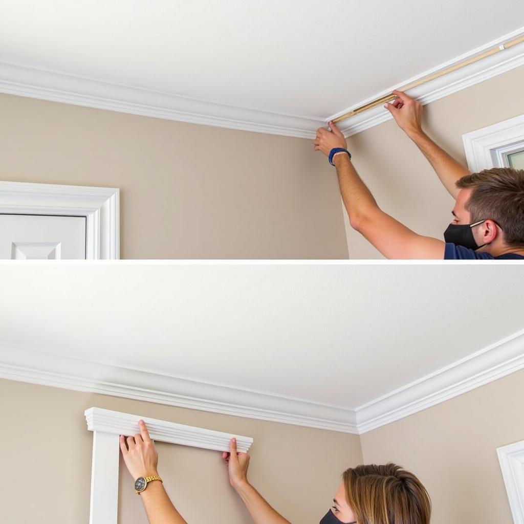 Installing Crown Molding in a Living Room