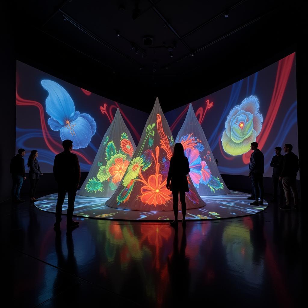 Interactive digital art installation using projection mapping.