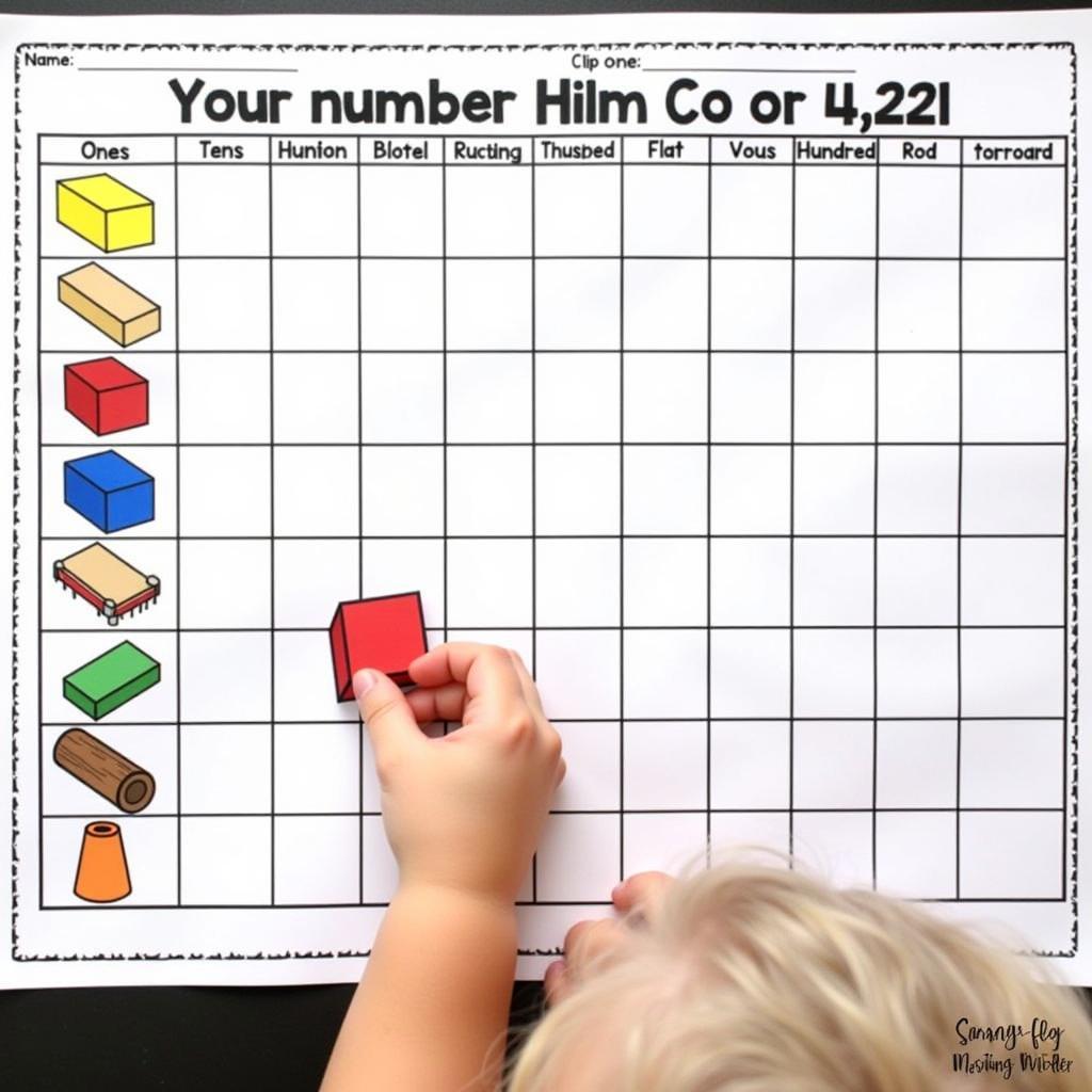 Interactive Place Value Chart with Clip Art