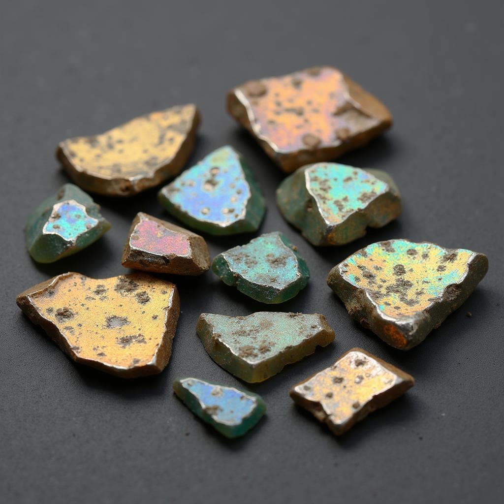 Ancient Roman Iridescent Glass Fragments