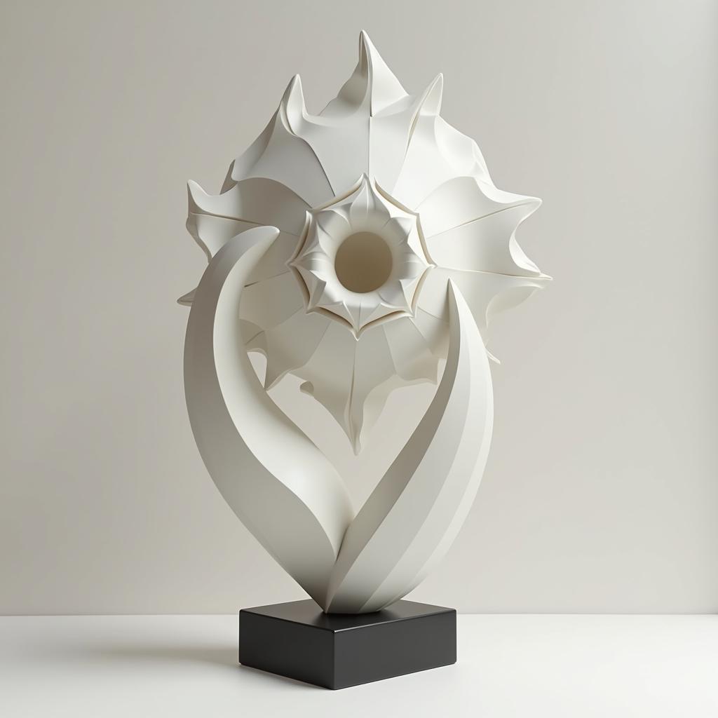 3D rendering of an Art Deco style iris sculpture