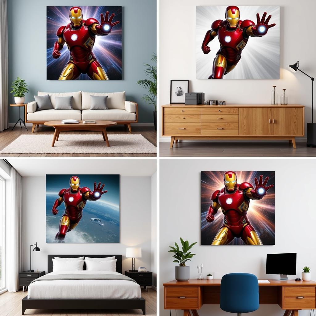 Iron Man Wall Art in Different Rooms