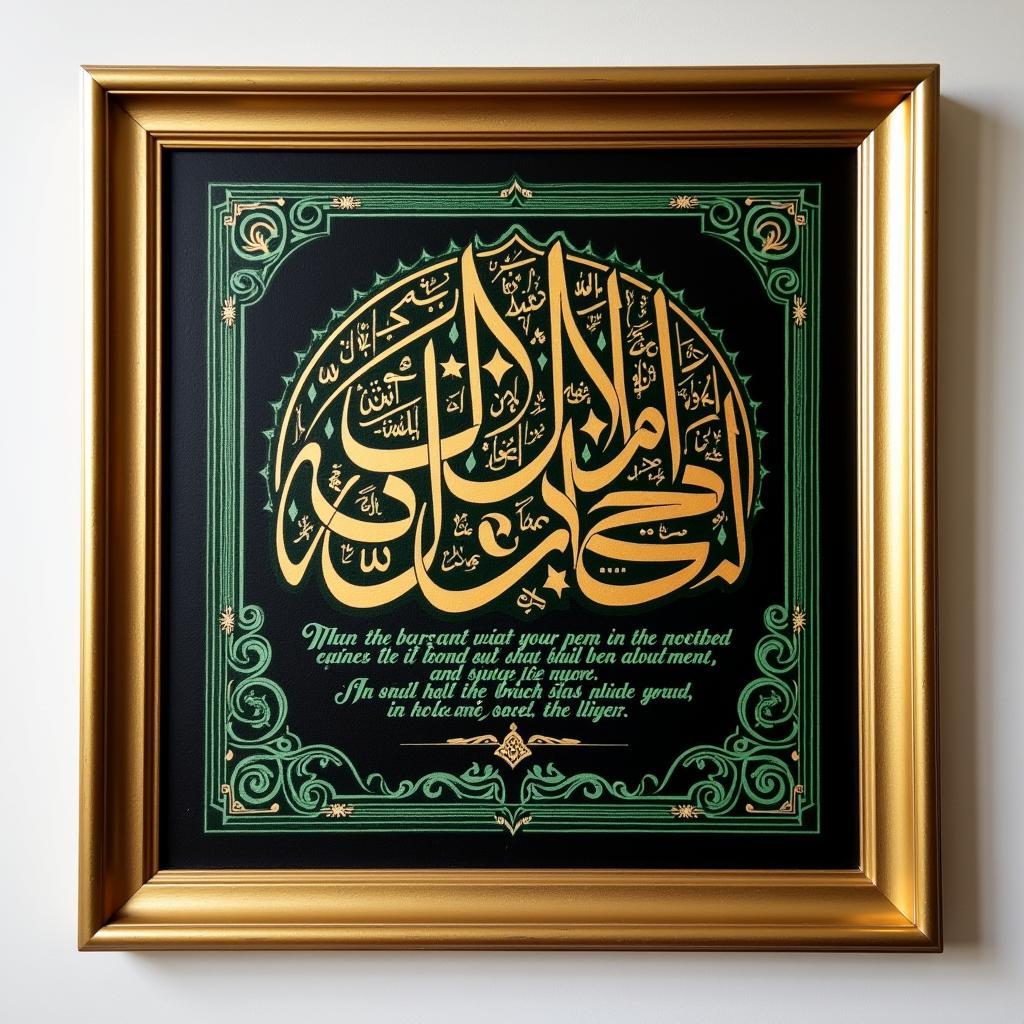 Framed Islamic Calligraphy Canvas Art