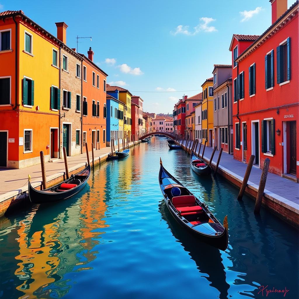 Venetian Canal Italy Framed Wall Art