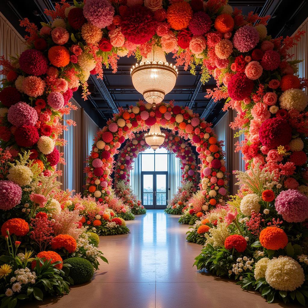 Large-scale floral installation by Jeff Leatham at a special event