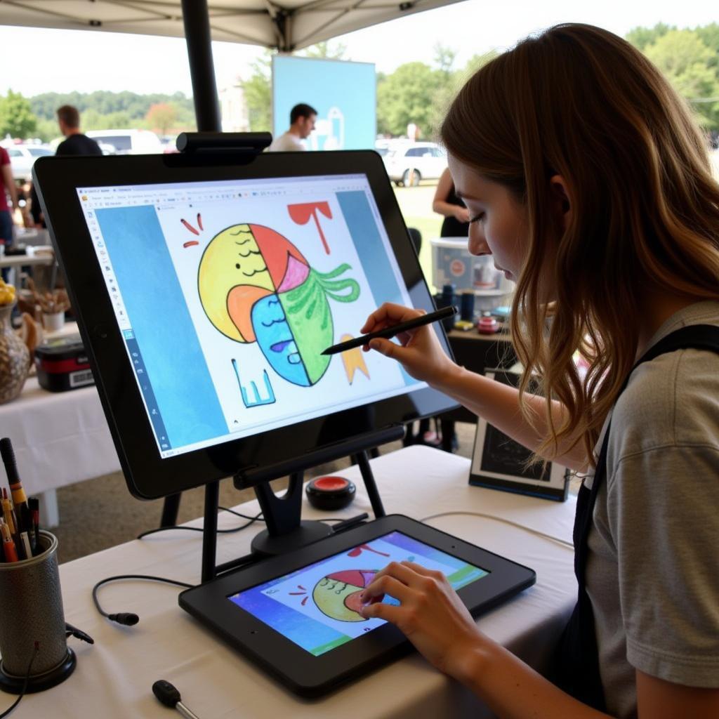 Jenkintown Art Festival Artist Demonstration Digital Painting