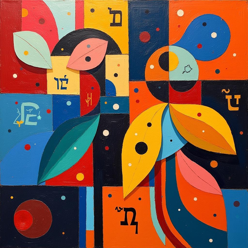 Abstract Painting Representing Jewish Modern Art