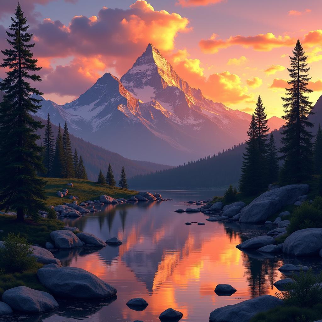 John Doyle's digital landscape painting showcasing his mastery of light and shadow