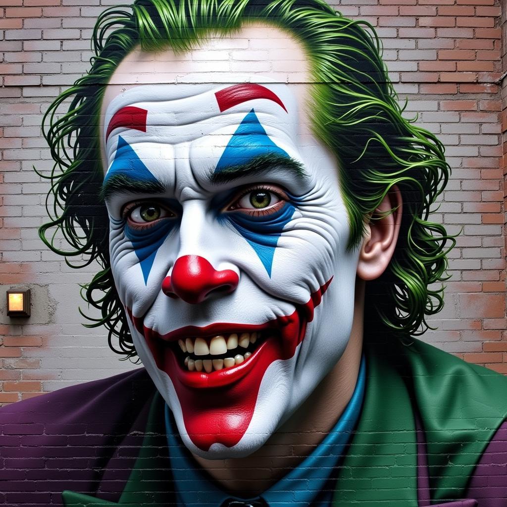 Realistic Joker Graffiti Portrait