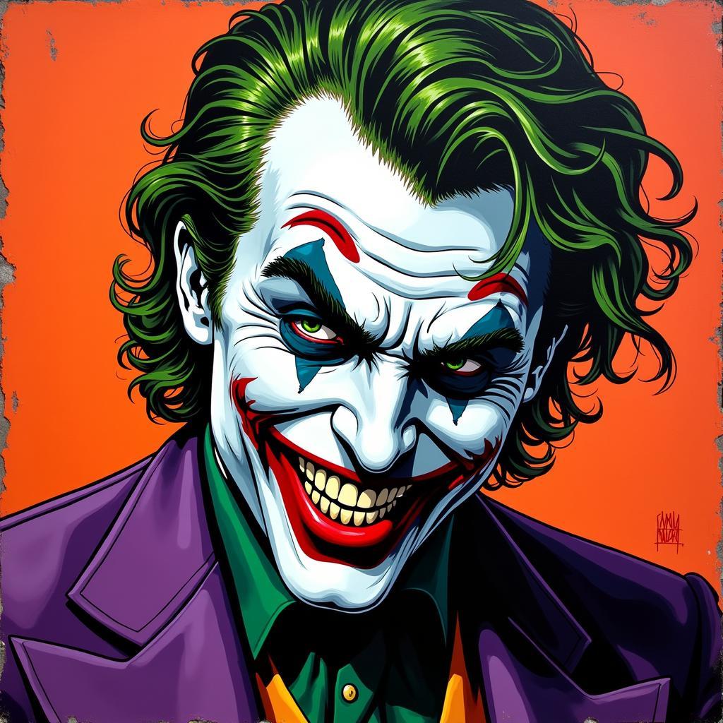 Joker Wall Art Comic Style Depiction