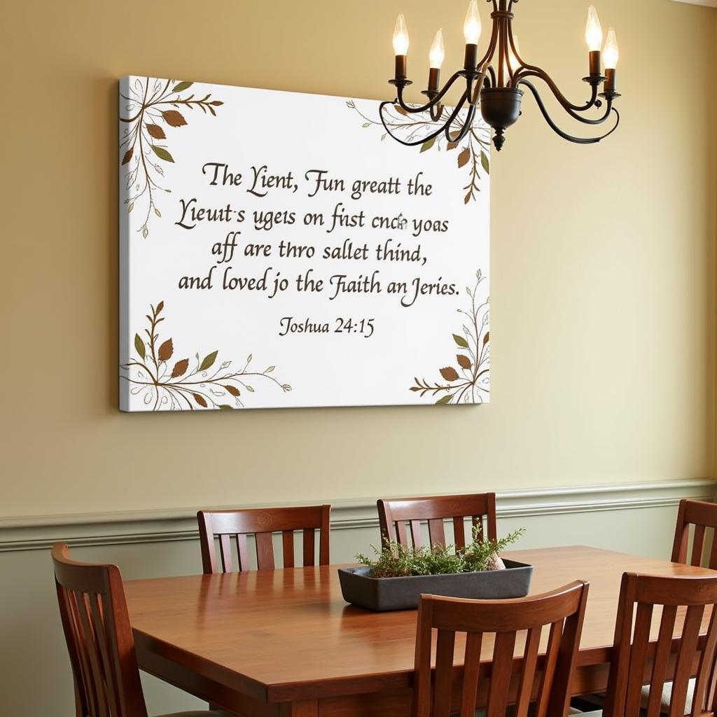 Joshua 24:15 Canvas Print in Dining Room