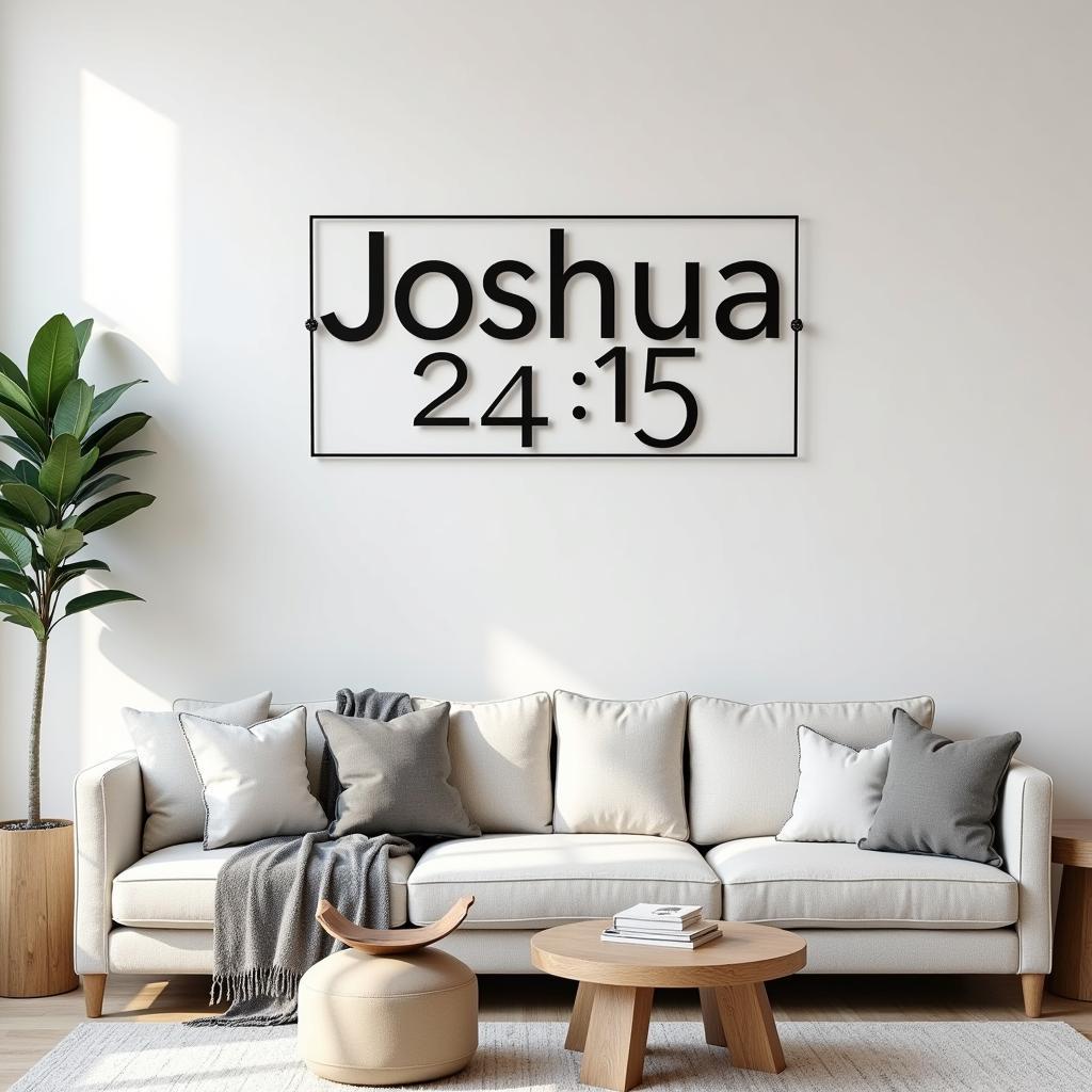 Joshua 24:15 Metal Wall Art in Living Room